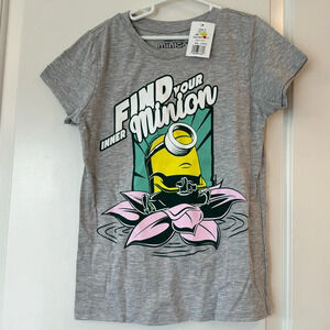 Despicable Me Girls T-Shirt Size Large 10/12 Short Sleeves Find Your Minions